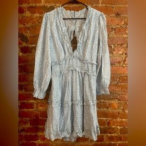 Blue floral Amazon size L dress.